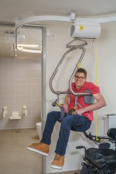 Ceiling hoist - with motor fixed on the rail ; Ceiling track rails ; Handi-Move Body Support® - Handi-Rehab Patient lift hoist