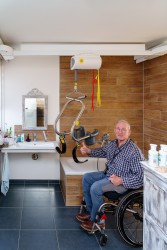 Ceiling hoist - with motor fixed on the rail ; Ceiling track rails ; Handi-Move Body Support® - Handi-Rehab Patient lift hoist
