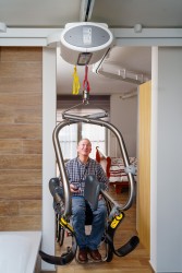 Ceiling hoist - with motor fixed on the rail ; Ceiling track rails ; Handi-Move Body Support® - Handi-Rehab Patient lift hoist