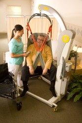 Mobile hoist 2600 (Victor) ; XXL slings ; Classic spreader bar - Handi-Rehab Patient lift hoist
