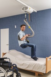 Ceiling hoist - with motor fixed on the rail ; Handi-Move Body Support® - Handi-Rehab Patient lift hoist