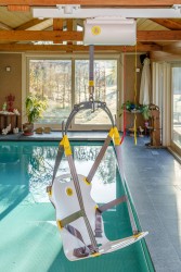 Ceiling motor as pool lift ; Pool lift chair - Handi-Rehab Patient lift hoist