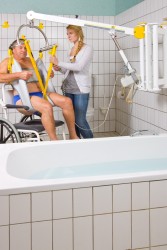 Wall lift ; Bathing sling ; Standard spreader bar - Handi-Rehab Patient lift hoist